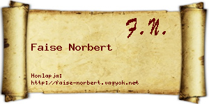 Faise Norbert névjegykártya